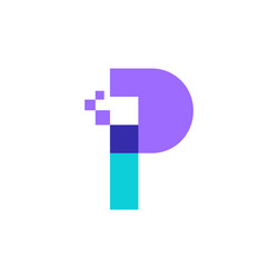Pixel t logo Royalty Free Vector Image - VectorStock