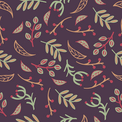 Leaves and fruits seamless pattern Royalty Free Vector Image