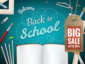 back to school sale background eps 10 Vector Image