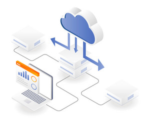 cloud server data analytics platform vector image