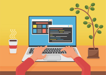 programming coding web development concept vector image