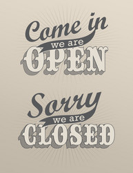 retro open and closed Vector Image