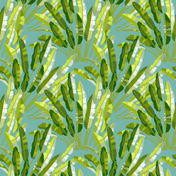 seamless pattern with tropic plants vector