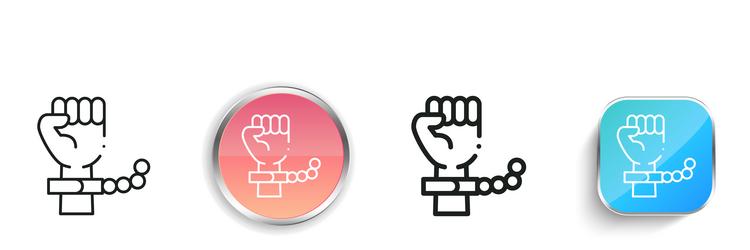 handcuffs icon thin linear regular and button vector image