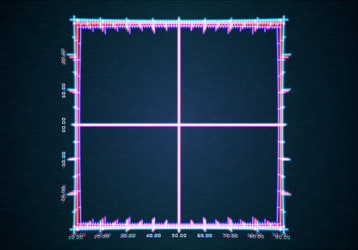 neon interface background with grid and ruler vector image