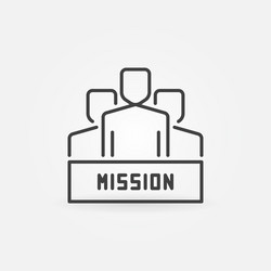 People with mission icon in outline style vector