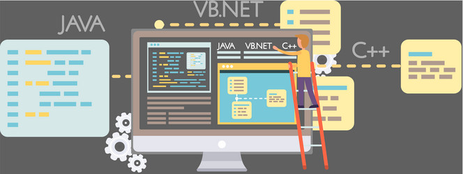 programmer engineering and coding vector image
