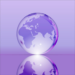 Purple shining transparent earth globe vector