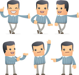 set of customer character in different poses vector