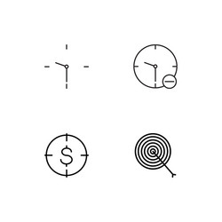 Time linear icons set simple outline vector