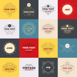 top-level domains signs com eu net and org vector image