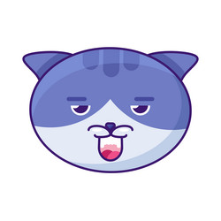 cat cute animal boring expression emoji vector