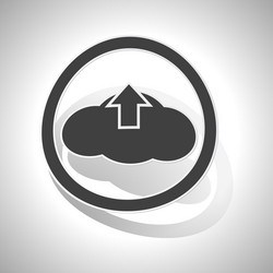 Cloud upload sign sticker curved vector