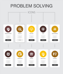 problem solving infographic 10 steps ui design vector image