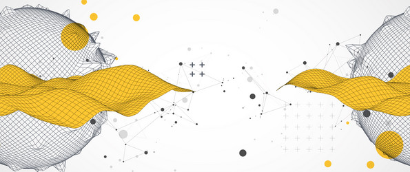 sphere theme with connected lines in technology vector image