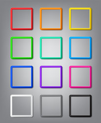 Twelve Square Frames with Shadows vector image