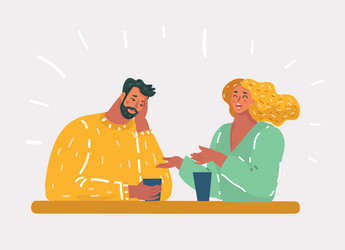 unhappy couple or uninteresting story talking vector