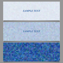 Blue tiled rectangle pattern banner design set vector