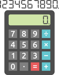 Digital Calculator with Number Set vector image