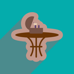 flat web icon with long shadow ring in box vector image