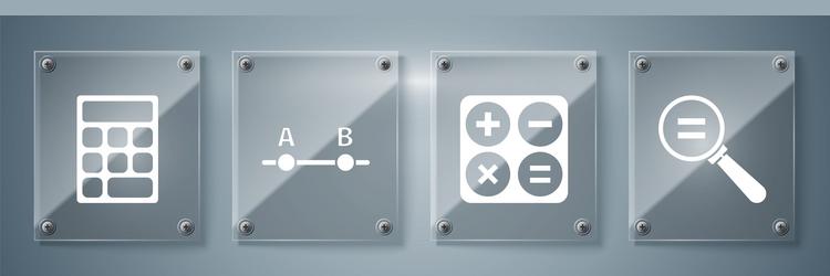 set calculation calculator graph schedule vector image