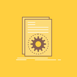 Code executable file running script flat line vector