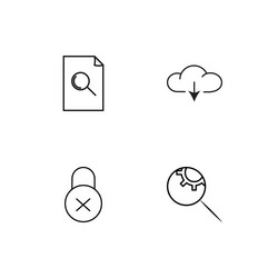 cyber security linear icons set simple outline vector image