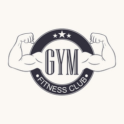 Fitness Gym Emblem - Strength Logo Vector Image