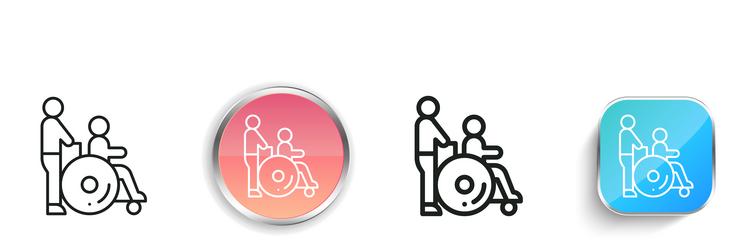 handicap icon thin linear regular and button vector image