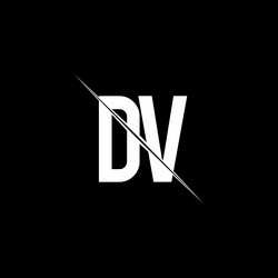 Monogram Logo with Slash - DV Initial vector image