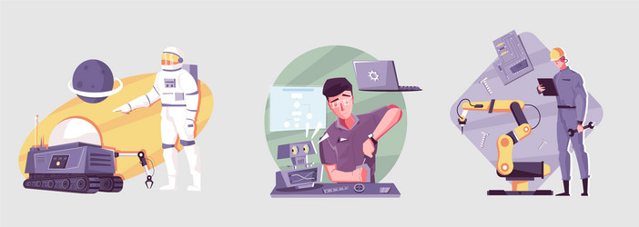 robotics round compositions set vector