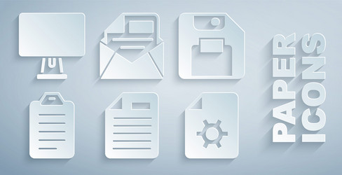 set file document floppy disk to list or planning vector image