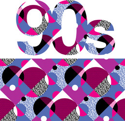 fun repeatable pattern with colorful 90s vibes vector image