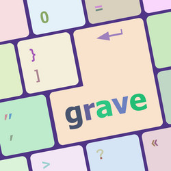 Grave button on computer pc keyboard key vector