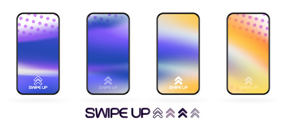swipe up template with abstract backdrop vector image