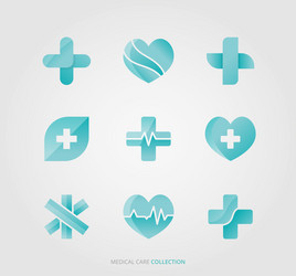 Medical health care logo set vector