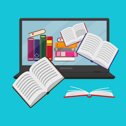 online reading learning or education concept vector