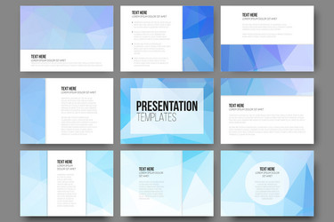 set of 9 templates for presentation slides vector image
