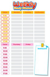 Cute llamas weekly planner note paper cartoon Vector Image