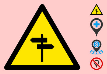 way pointer warning triangle sign icon vector image