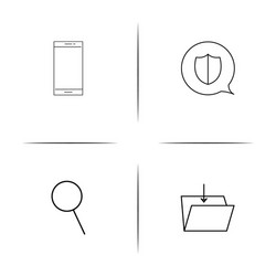 web and text simple linear icons set outlined vector image