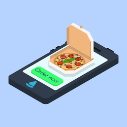 Concept of online pizza order vector