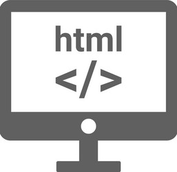 development html icon gray graphics vector image