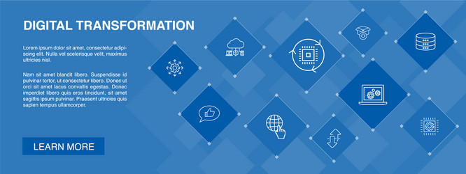 Digital Transformation Icons - Concept Banner Vector Image