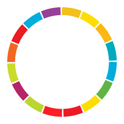 15 part section segmented circle abstract dashed vector