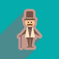 flat web icon with long shadow stylish man vector