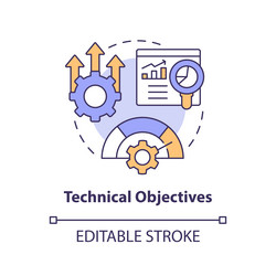Technical objectives turquoise concept icon Vector Image