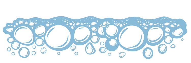 Bubbly water in line hygiene or laundry soap suds vector