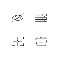 cyber security linear icons set simple outline vector image