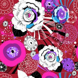 Floral pattern different roses graphics vector